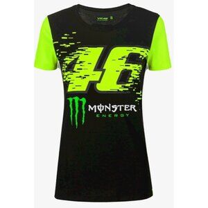 VR46 Official Valentino Rossi Women's Monster T-Shirt Black Sz. M MOWTS397404